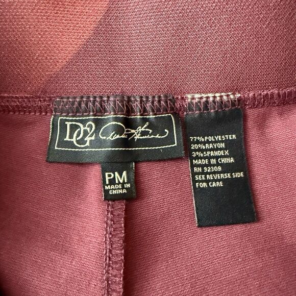 DG2 Diane Gilman Women's Pants MP Maroon Straight Leg Pockets - Picture 9 of 16